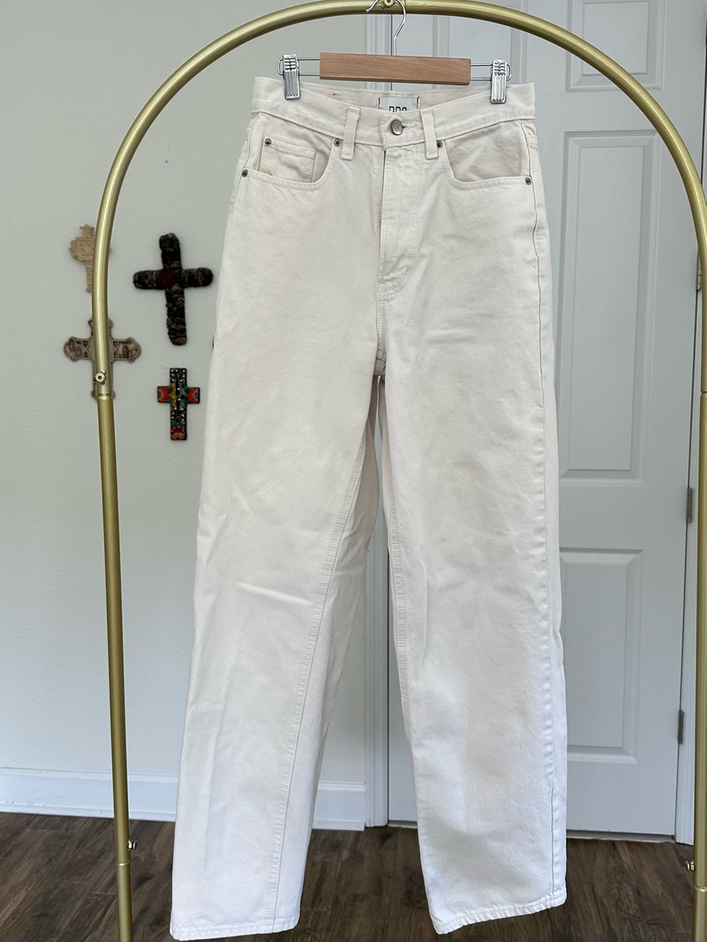 BDG Ecru High Rise Baggy Jean